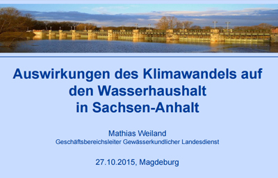 Changement climatique en Saxe-Anhalt, M. Weiland, LHW